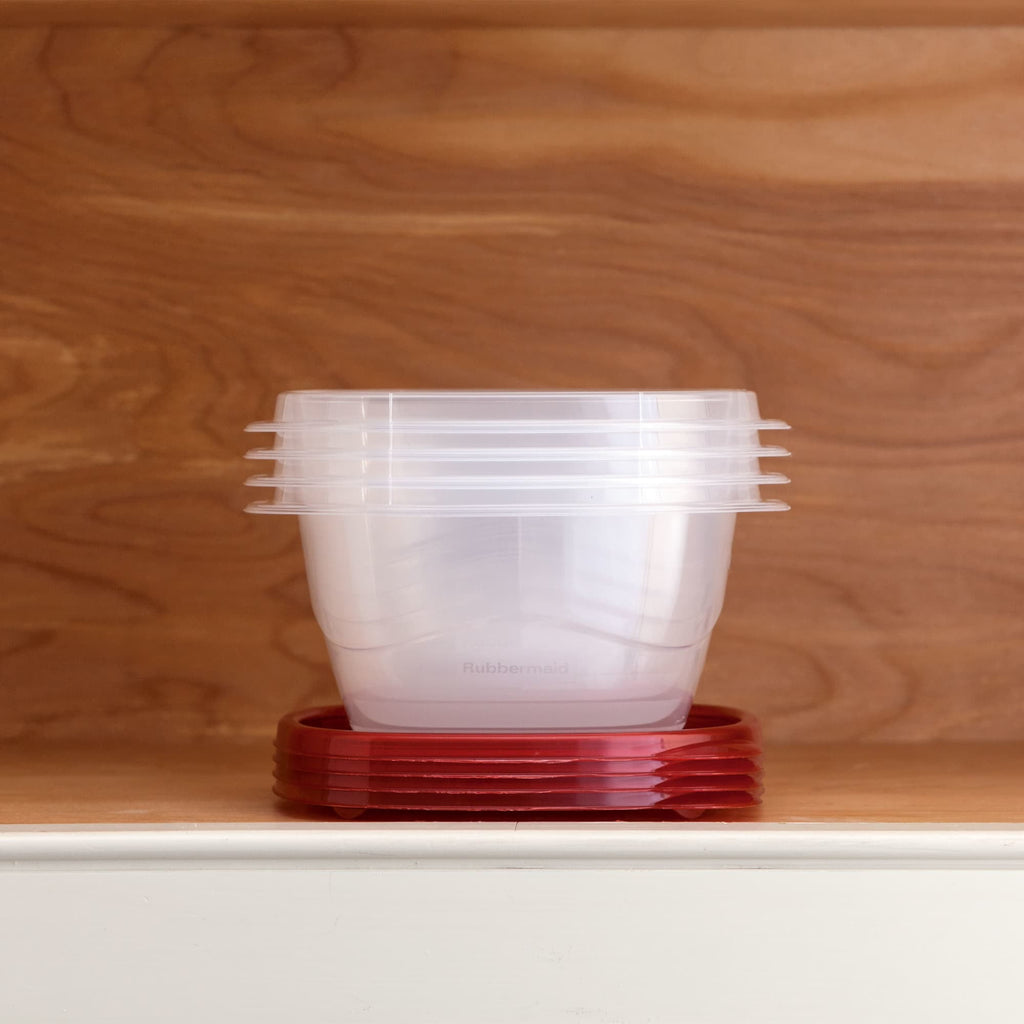 TakeAlongs 5.2-Cup Deep Square Food Storage Containers, Ruby Red, 4 pack - Image 5