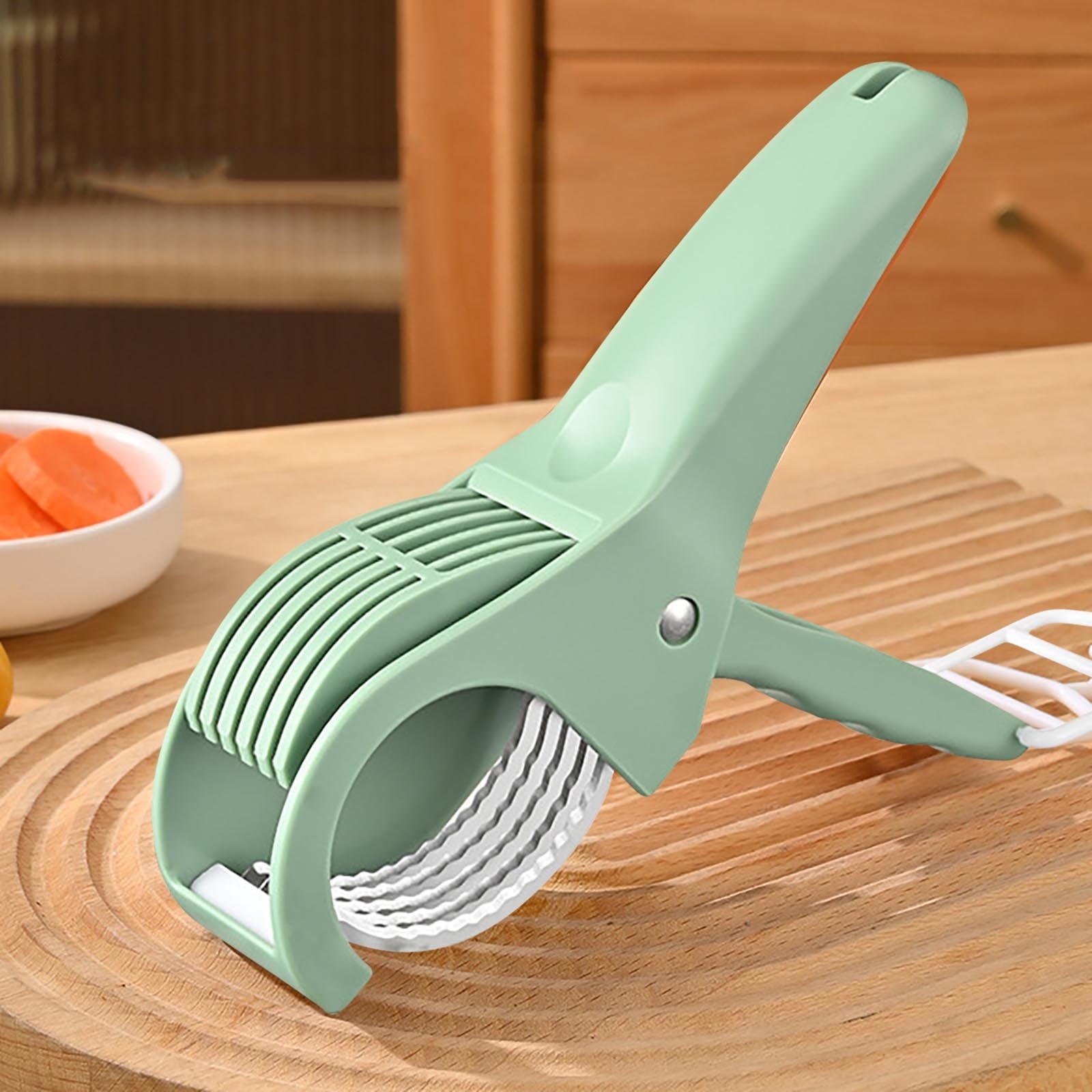 Manual Stainless Steel Food Cutter – Kitchen Gadget for Slicing Ham, Fruits & Vegetables, Durable Press Cutting Tool - Image 5