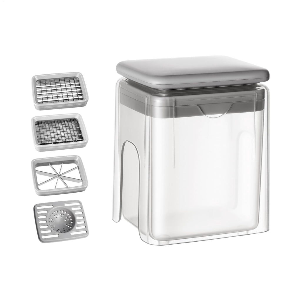 4-in-1 Vegetable Chopper, Slicer, French Fry Cutter | Potato Shredder, Onion Dicer, aple Slicer Manual Tool For Effic...