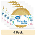 (4 pack) Great Value Cupcake Liners, Gold, 48 Count