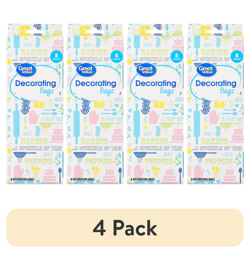 (4 pack) Disposable Decorating Bags, 8 Count