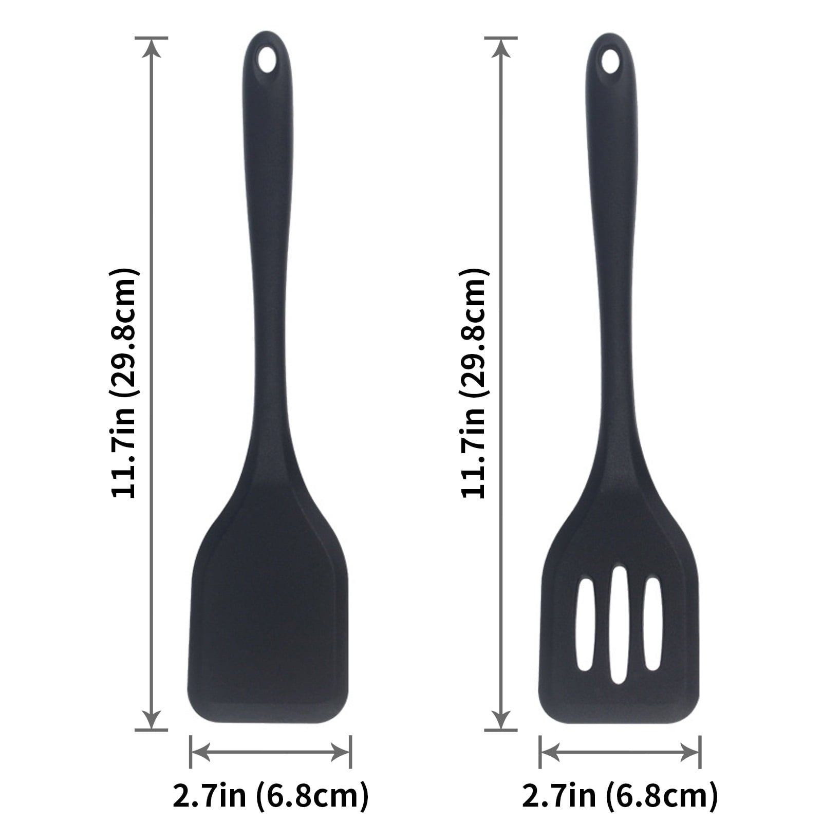 Silicone Spatulas Kit, 2pcs Solid & Slotted Cooking Turner for Non-stick Cookware, Kitchen Utensils for Flipping/Frying, Healthy & Seamless, - Image 6