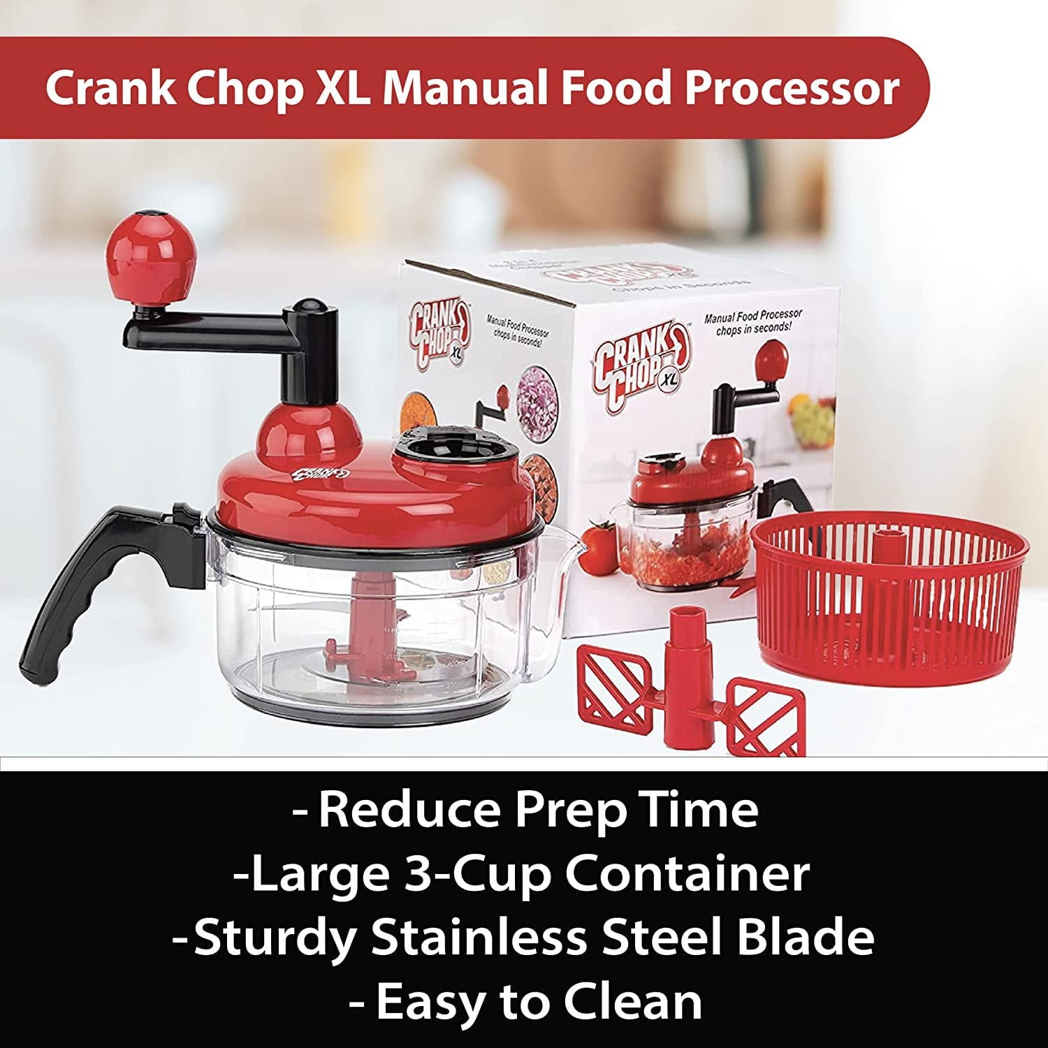 The Crank Chop Food Chopper and Processor XL, The Best Vegetable Chopper for Homemade Salsa and Dicing Ingredients Pe... - Image 2