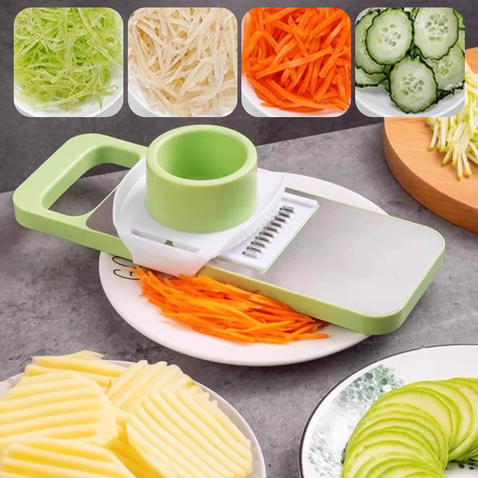 Processor Set, 7-piece Stainless Steel Kitchen Tool, Sleek Modern Style, Cuts Julienne Shred, Kitchen Prep, Prep, Mea... - Image 5