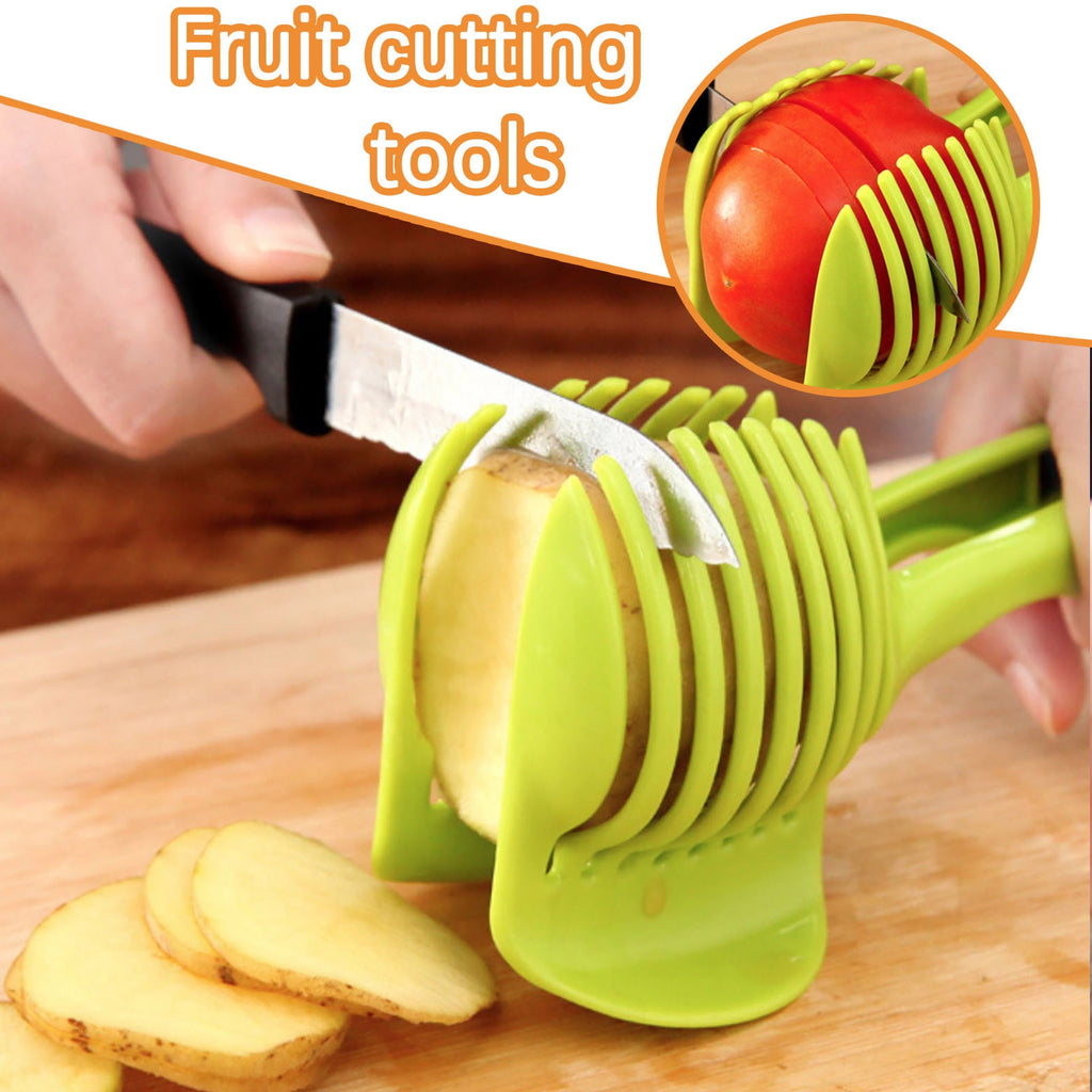 Iumwxz Handheld Lemon and Tomato Slicer, 3 Piece Kitchen Cutter Set for Fruit Cake and Vegetables, Plastic Manual Food Slicing Tool for Home - Image 5