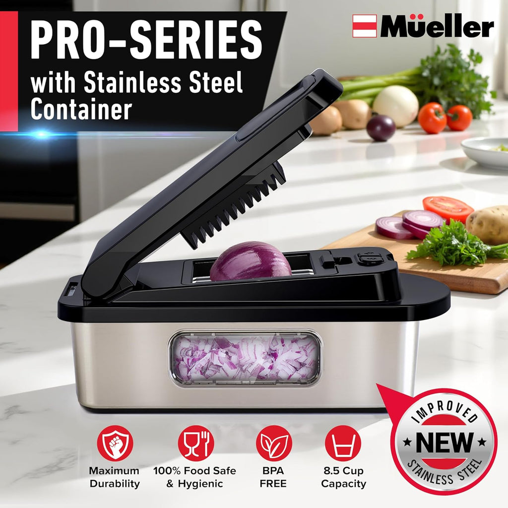 10-in-1 Vegetable Chopper with 8 Stainless Steel Blades, Multi Kitchen Slicer and Dicer for Fast Meal Prep - Image 2