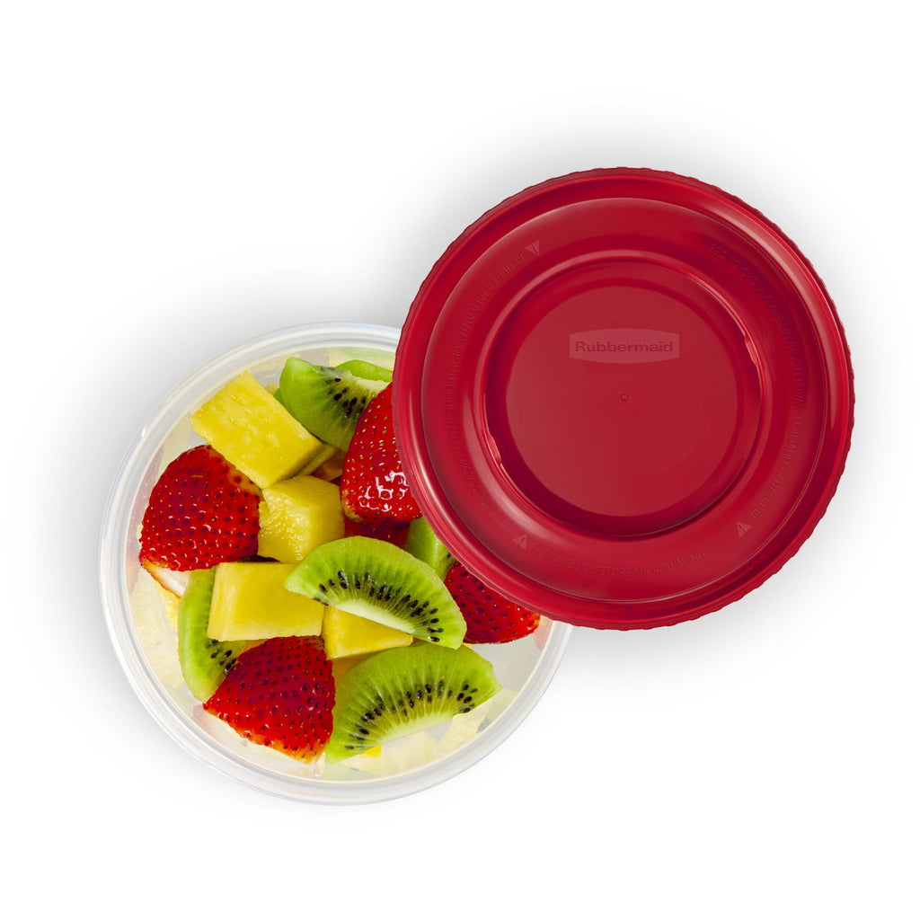 Rubbermaid TakeAlongs 2.1-Cup Twist & Seal Food Storage Containers, Ruby Red, 3 pack - Image 3