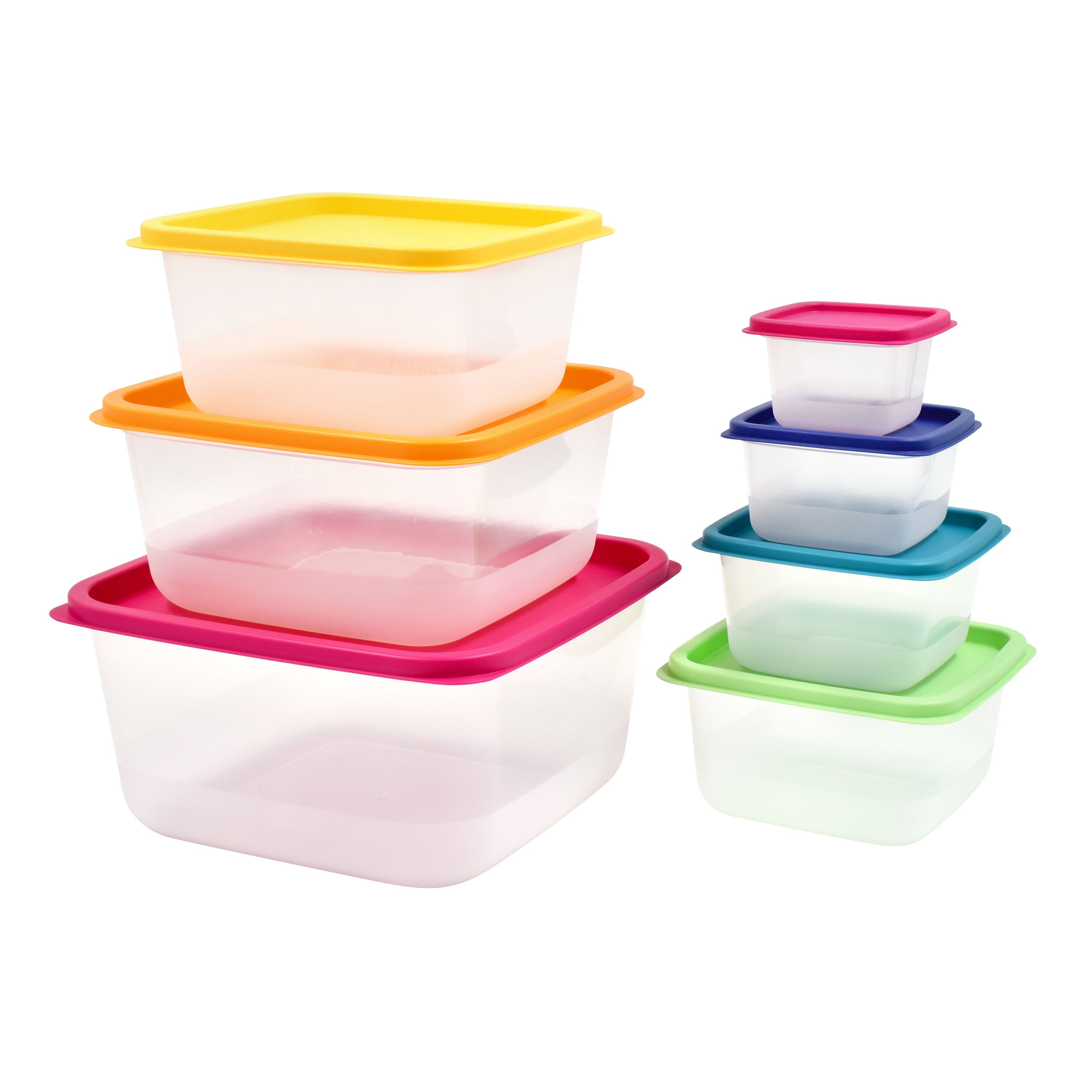 Plastic Rainbow Food Storage Set, Multi Color, 14 Count, Best Used for Leftover Storage and Reheating - Image 3