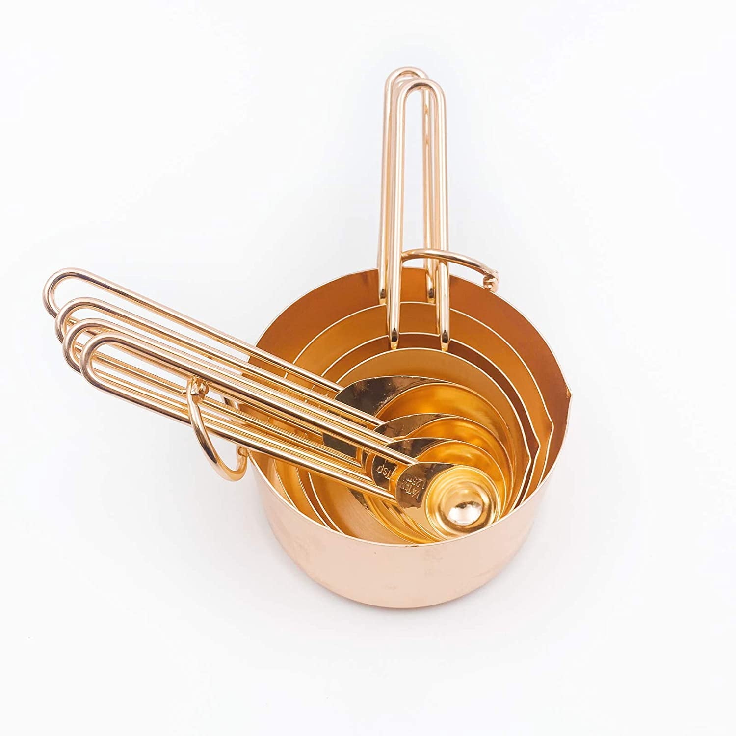 Stainless Steel Measuring Cups and Spoons Set Kitchen Accessories Stackable Metal Measuring Cups and Metal Measuring ... - Image 3