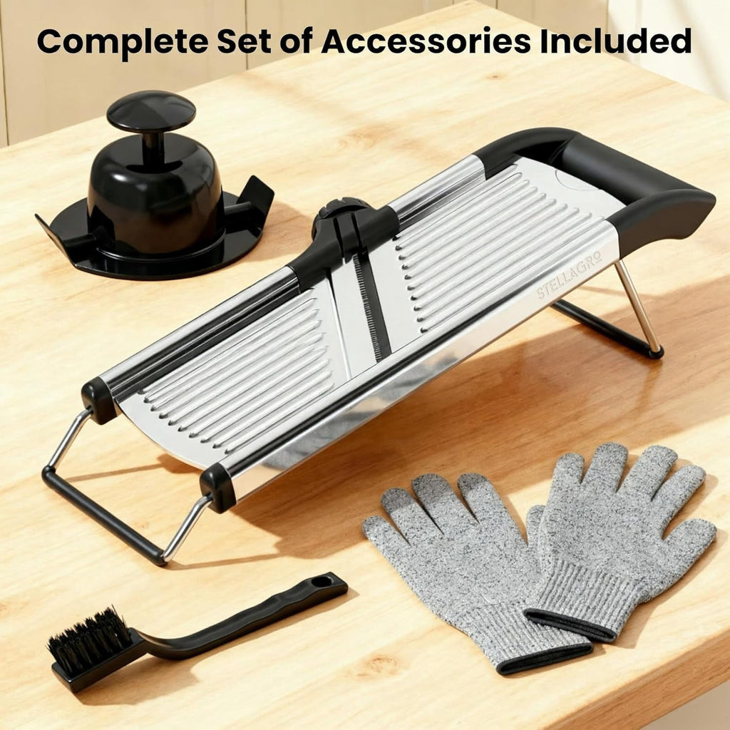 Professional Mandoline Slicer Adjustable Vegetable Cutter Stainless Steel Julienne Tool with Hand Guard for Kitchen F... - Image 6
