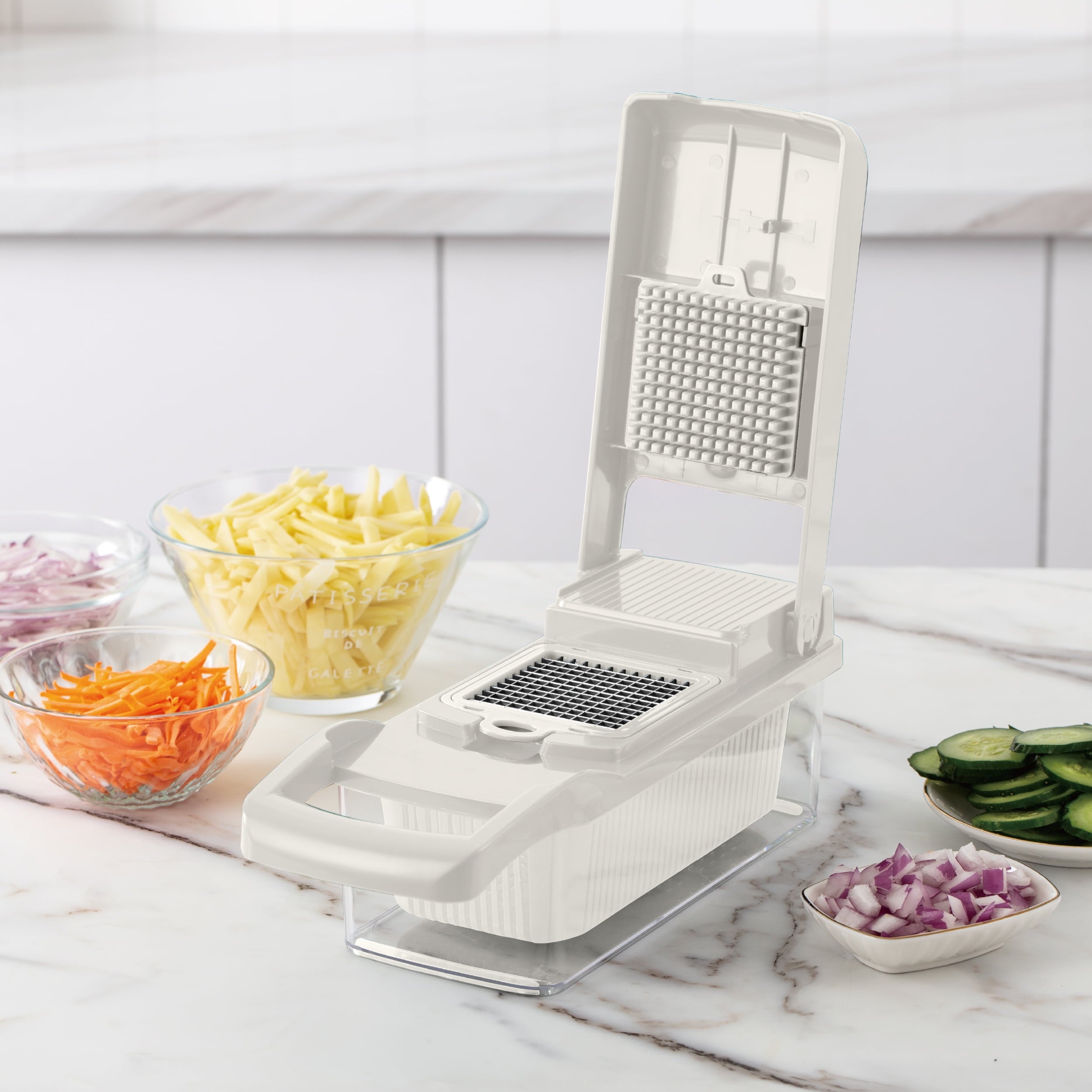 14-in-1 Hand Food Chopper, Dicer, & Slicer Container for Veggie, Cheese, Onion, & Potato, Versatile & Efficient Veget... - Image 3