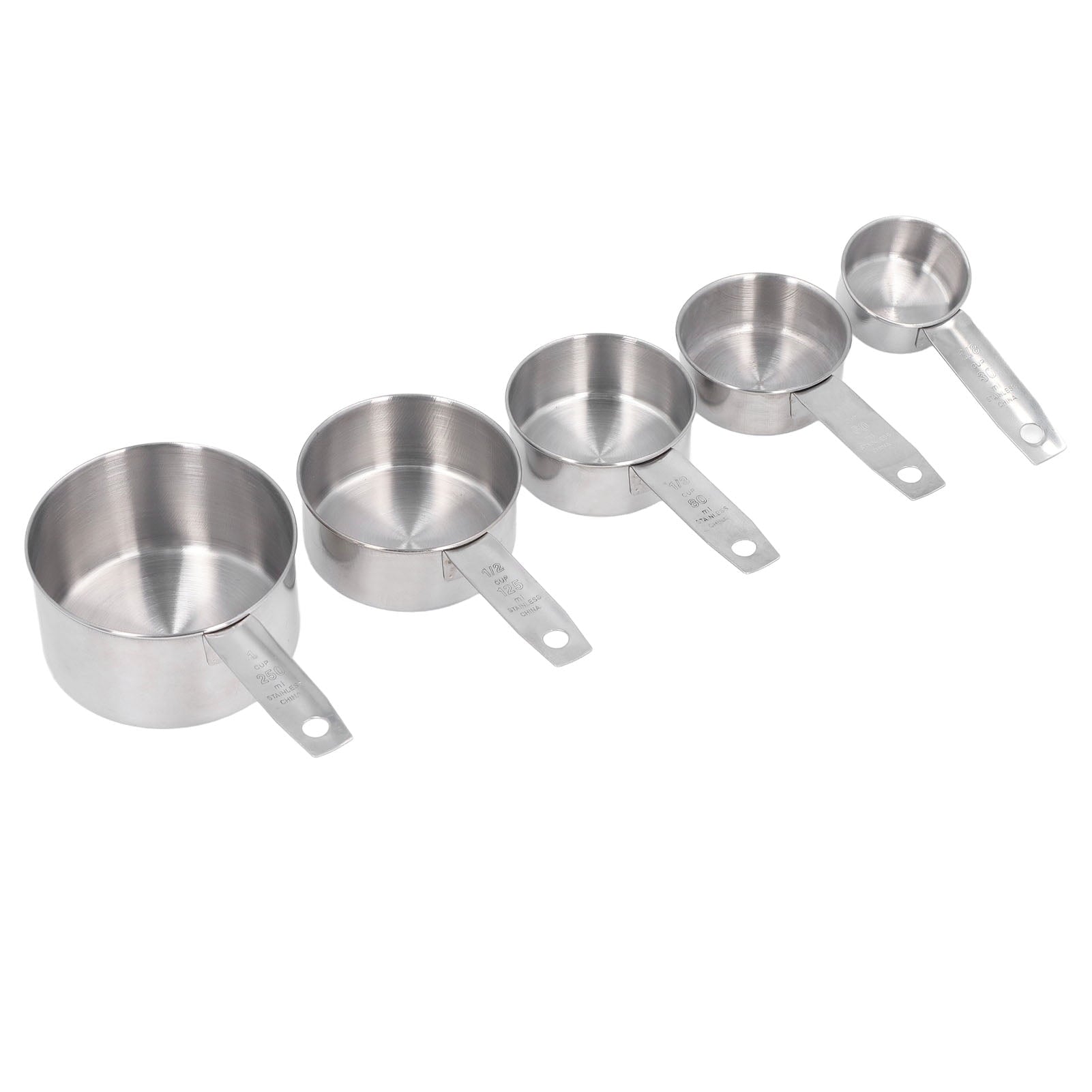 Stainless Steel Measuring Cups 5 Pack Set, Easy to Read Metal Measuring Cup With Scale Kitchen Cooking Baking Tool wi... - Image 5