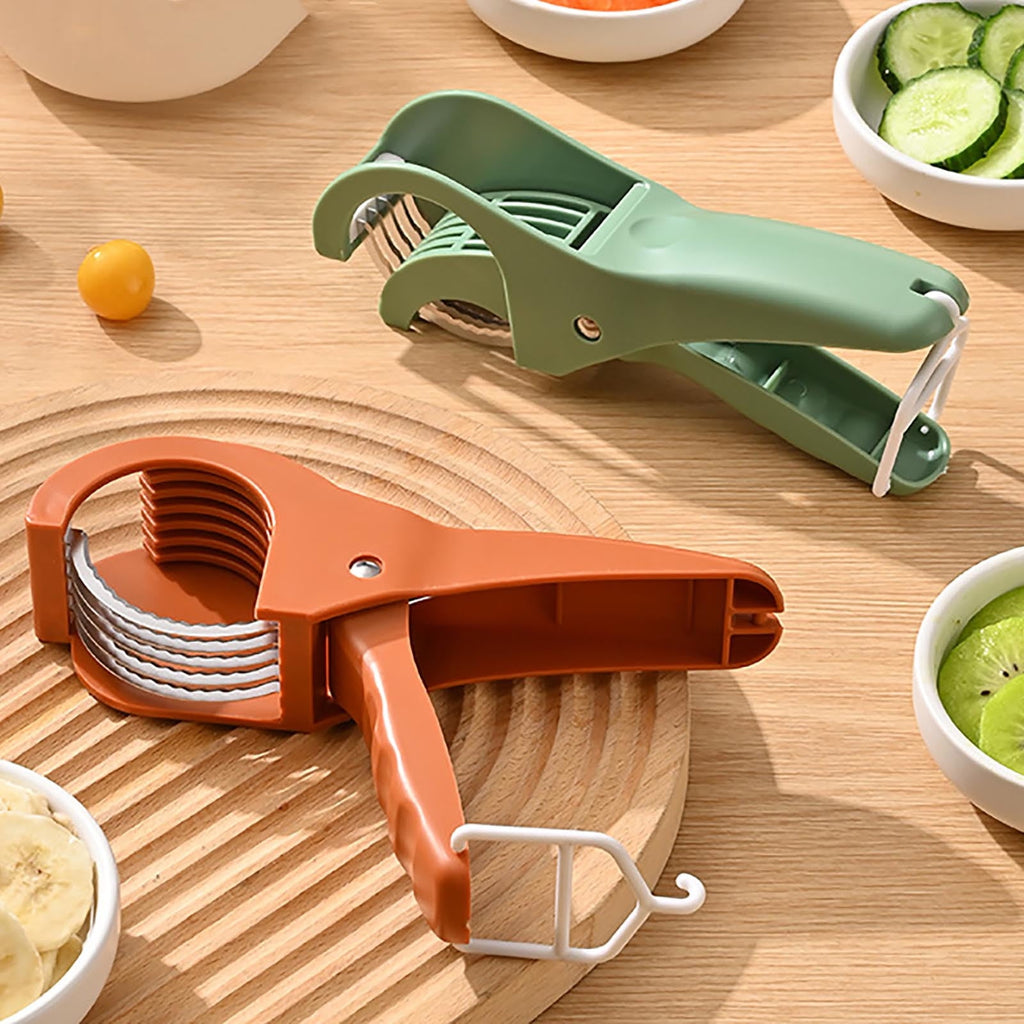 Manual Stainless Steel Food Cutter – Kitchen Gadget for Slicing Ham, Fruits & Vegetables, Durable Press Cutting Tool - Image 4