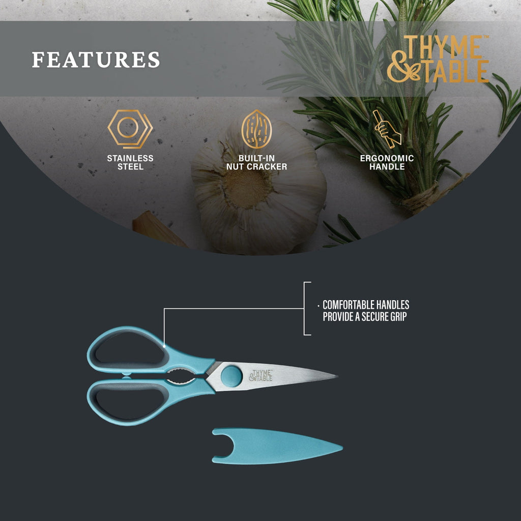 Stainless Steel Kitchen Shears with Sheath, Blue - Image 5