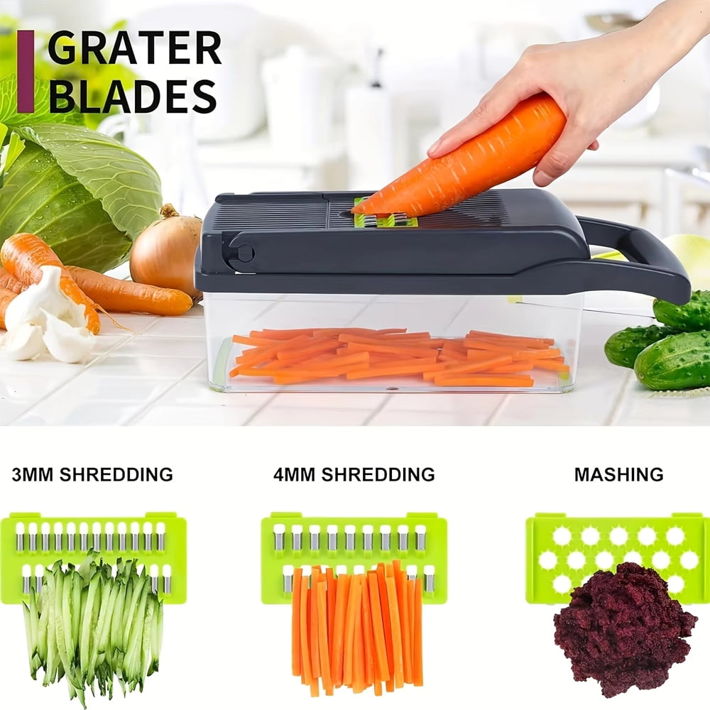 14 in 1 Multifunctional Vegetable Chopper Onion Chopper Handle Food Grate Food Chopper Kitchen Vegetable Slicer Dicer Cut - Image 4
