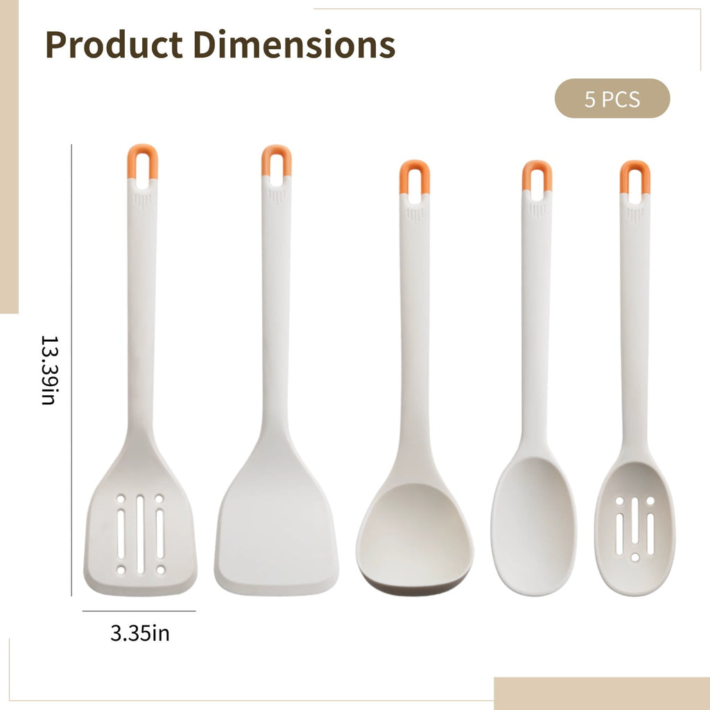 5 Pcs Silicone Cooking Utensils Set,High Heat Resistant Kitchen Utensil Set,Non-Stick Cookware Safe,BPA-Free,Ergonomi... - Image 4