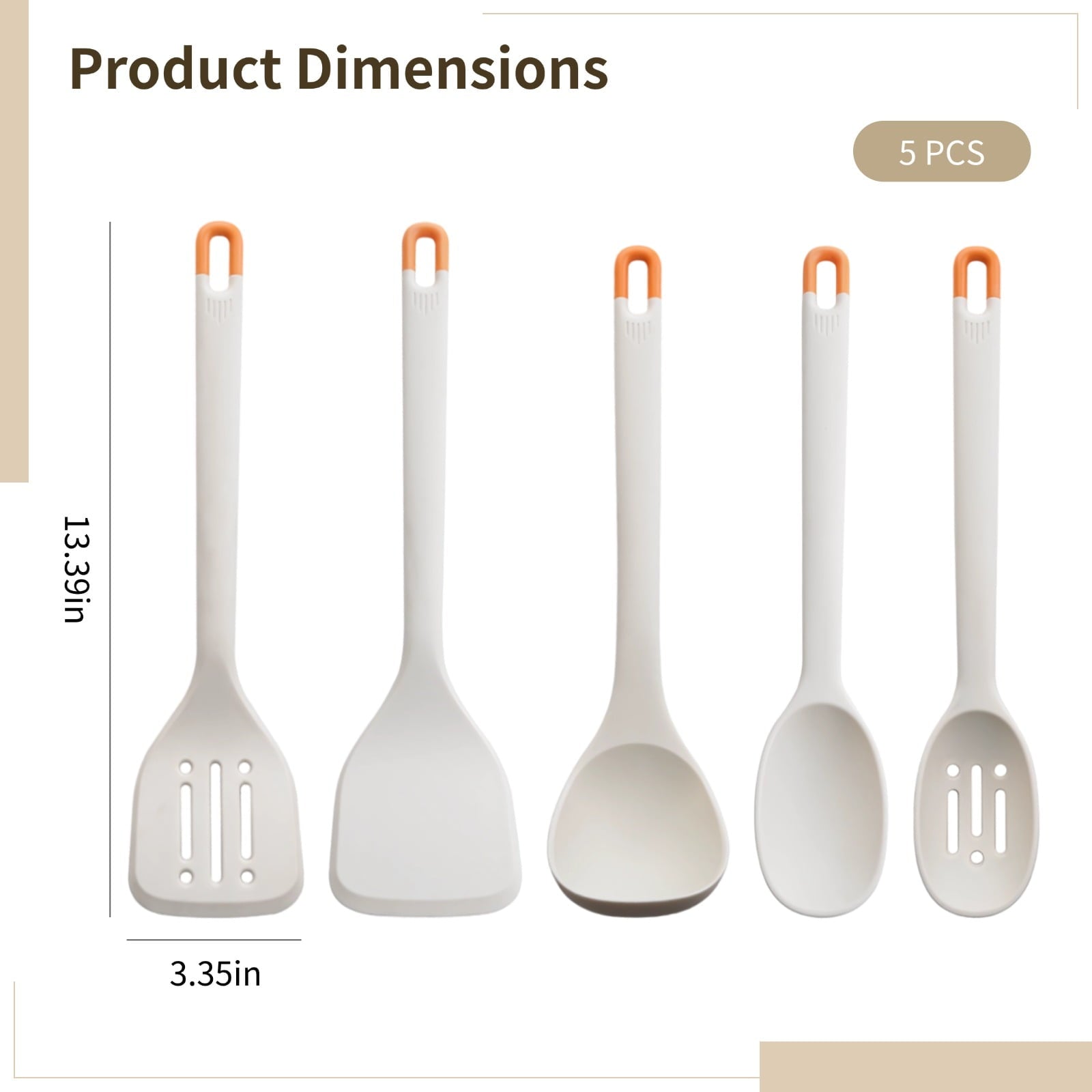 5 Pcs Silicone Cooking Utensils Set,High Heat Resistant Kitchen Utensil Set,Non-Stick Cookware Safe,BPA-Free,Ergonomi... - Image 4