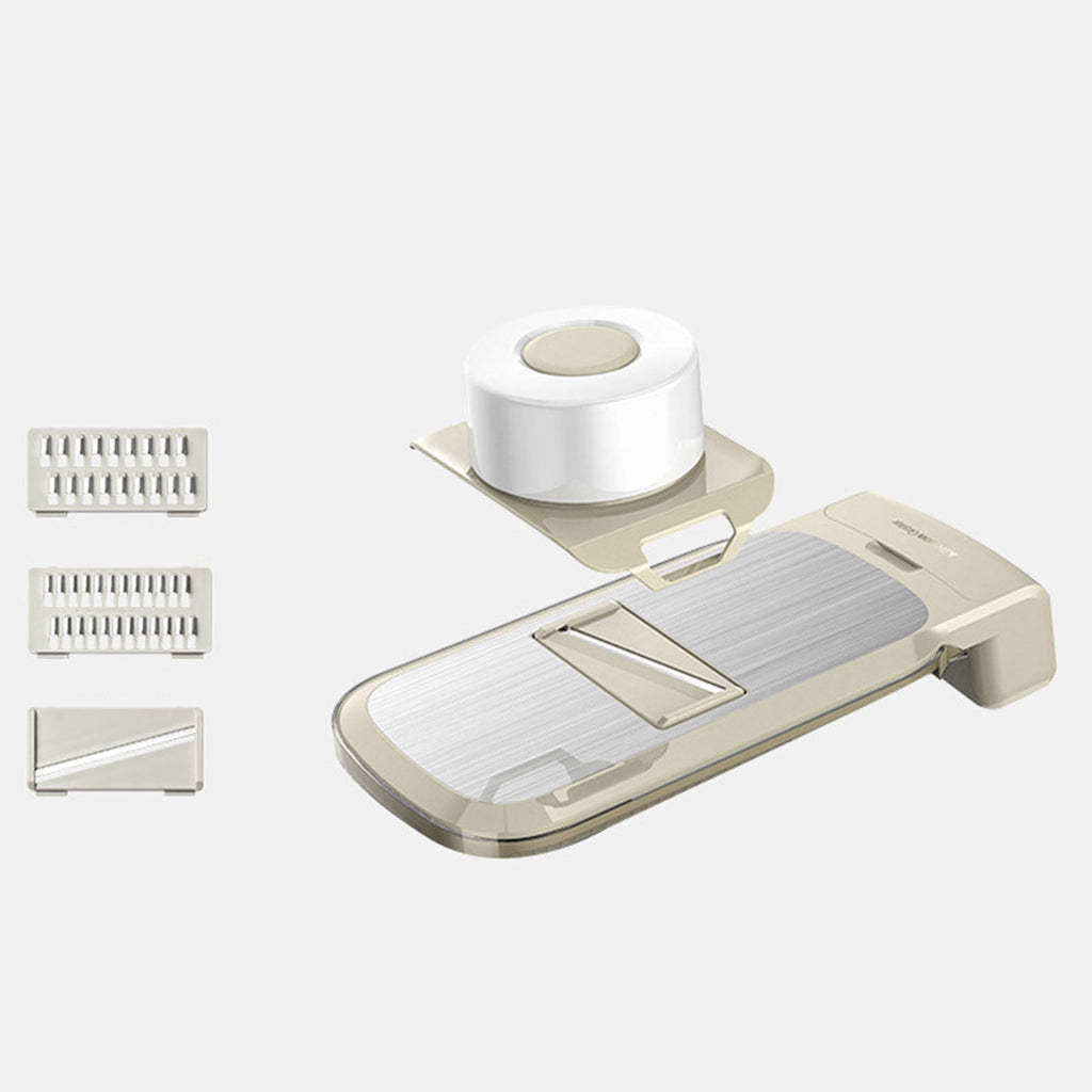 WWG Multifunctional Vegetable Cutter Kitchen Utensil 3 Blades for Potato Cucumber Slicing Shredding Grating with Hand Guard and Container Ef - Image 2