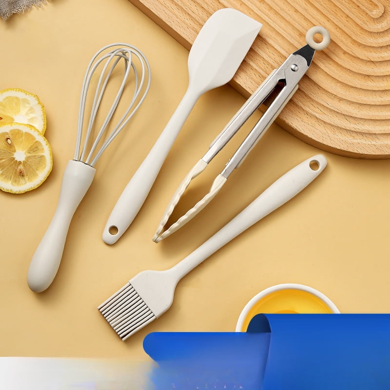 6-Piece Silicone Kitchen Utensils Set, Heat Resistant Non-Stick Cooking Tools with Tongs, Brush, Spatula, Whisk, Ladl... - Image 3