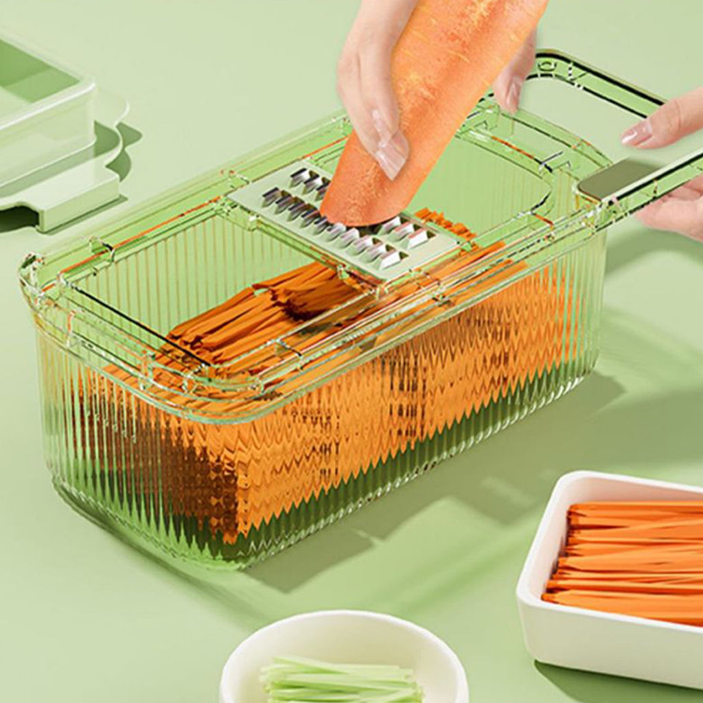 Gifts Kitchen Chopper Multifunctional Grater Round Food Chopper with Container Six Cutting Tools Vegetable Fruit Garl... - Image 5
