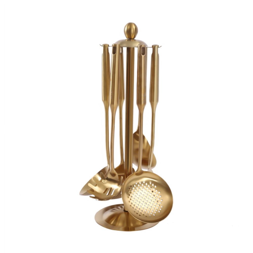 Kitchen Utensil Set Stainless Steel Kitchen Cooking Utensils Gadget Tools Gold - Image 4