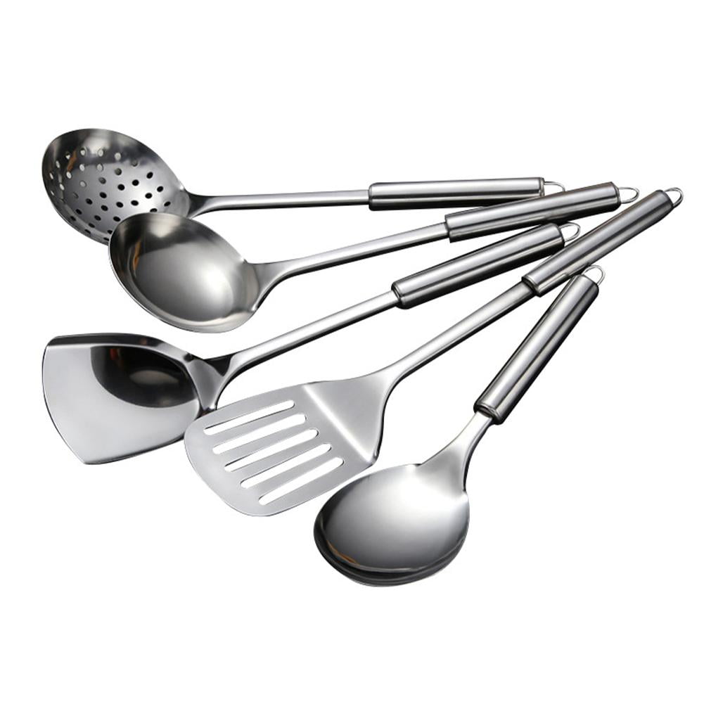 Multi-Purpose Kitchen Utensil Set, 5 Stainless Steel Tools for Stirring and Flipping, Ideal for Home Cooks and Chefs - Image 2