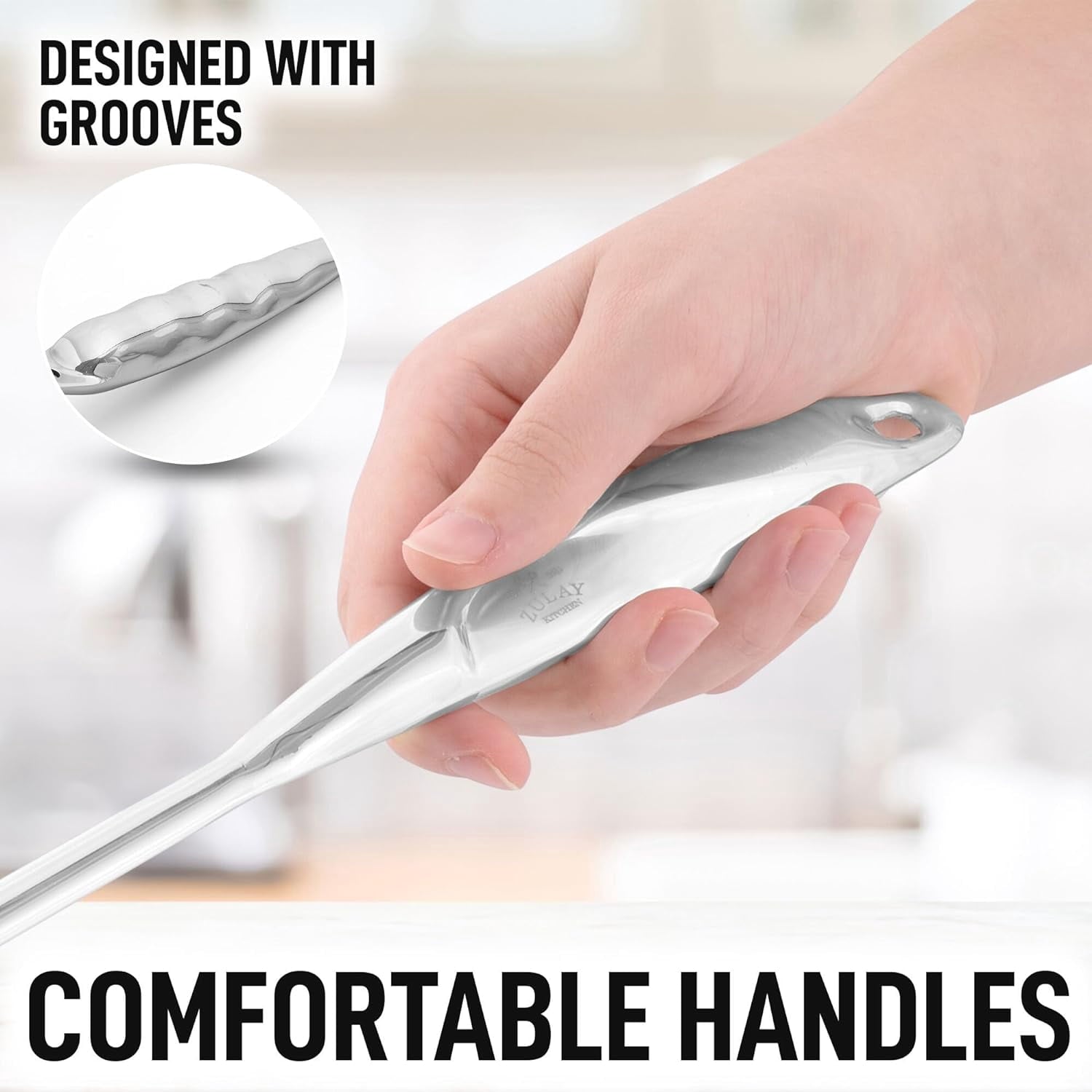 Stainless Steel Cooking Utensil Set -  Metal Kitchen Gadgets - Easy to Clean Tools - 8 Piece Set - Image 6