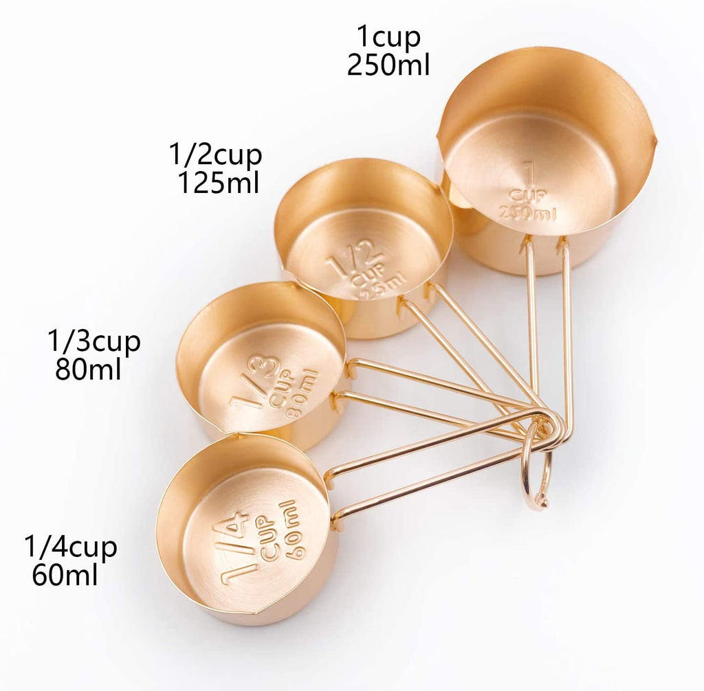 Stainless Steel Measuring Cups and Spoons Set Kitchen Accessories Stackable Metal Measuring Cups and Metal Measuring ... - Image 2
