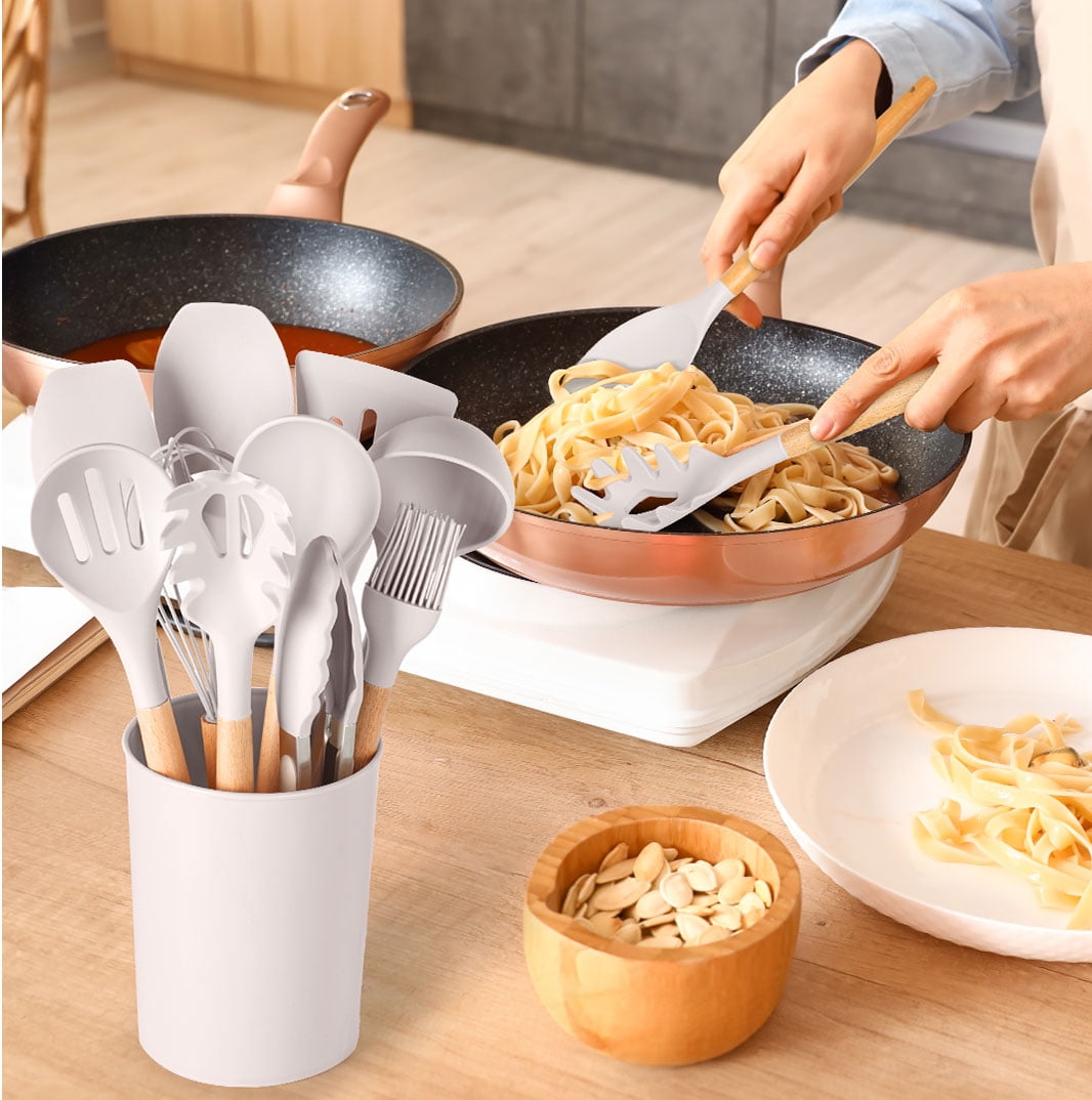 Silicone & Bamboo Cooking Utensil Set, 14 Pieces - Image 2