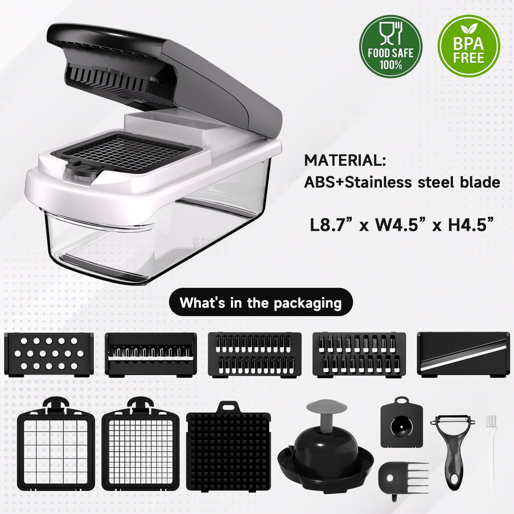 Vegetable Chopper Food Slicer, 15 in 1 Multi-Function Food Chopper for Onion, Veggie, Cheese Grater, Vegetables Cutte... - Image 3