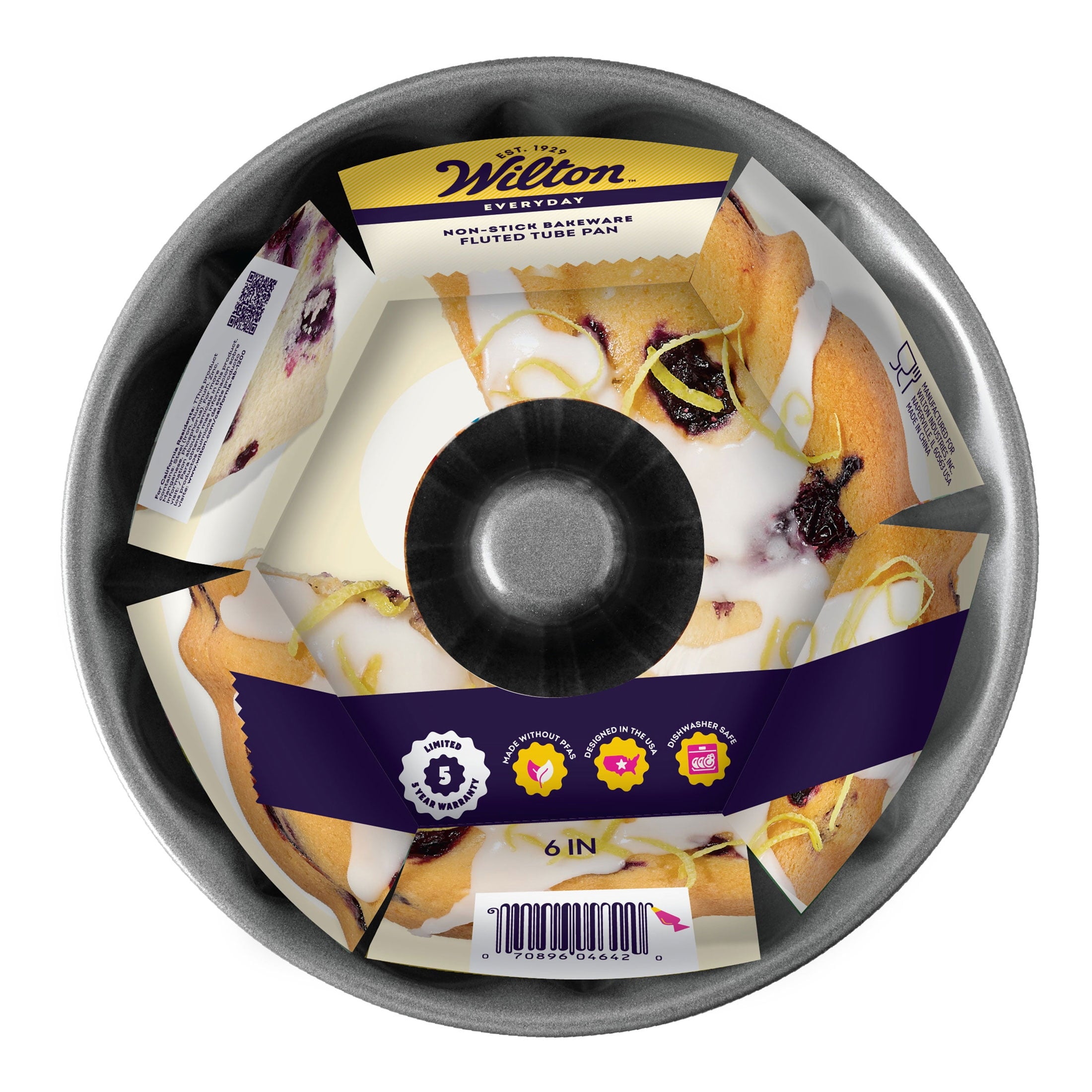 Everyday Non-Stick Bundt Cake Pan 6" Fluted Tube Baking Pan, Packaging May Vary - Image 2