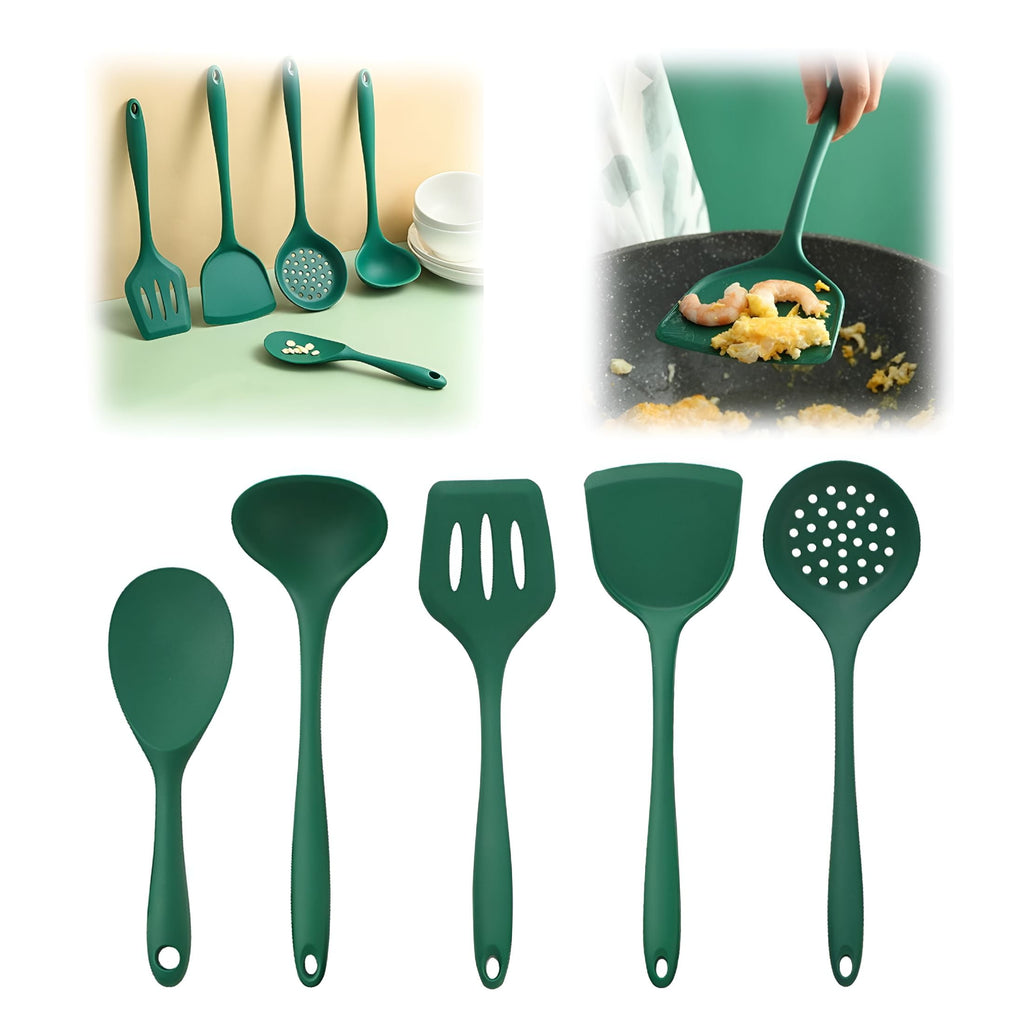 5Pcs Cooking Utensils Set Nonstick Silicone Cookware Set Heat Spatula Utensils Set Reusable Kitchen Gadgets Tools Set... - Image 2