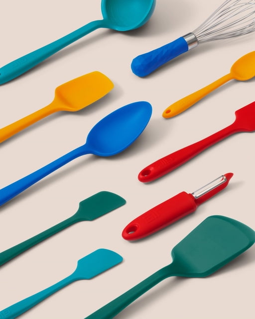 GIR Get It Right 10 Piece Ultimate Silicone Cooking Utensils Set 425F Heat Resistant Spatula, Ladle, Flip, Spoon, Whisk, Spoonula & Peeler, - Image 2
