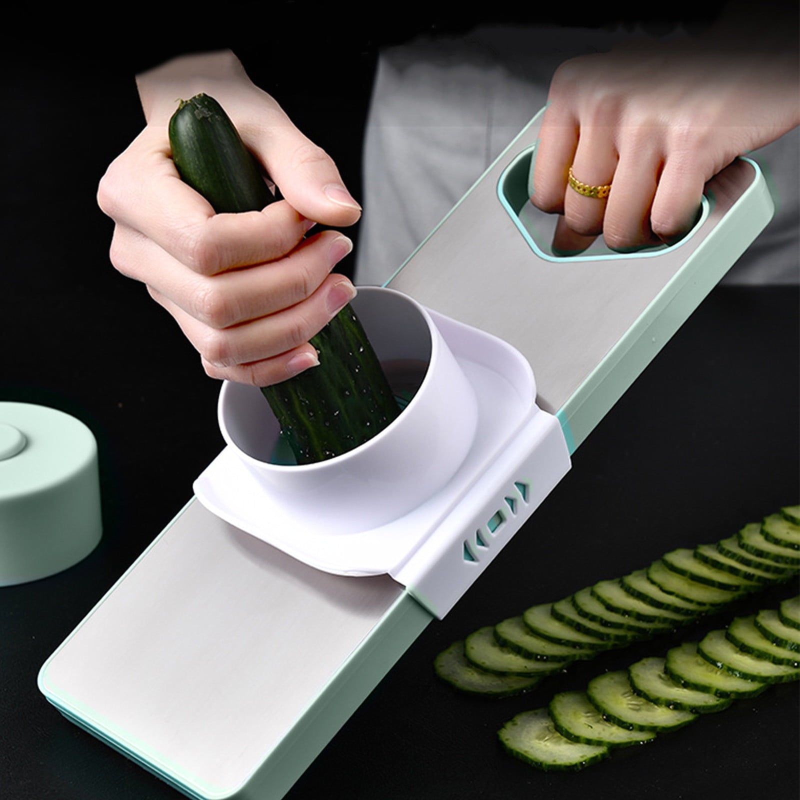Handed Vegetable Cutter Veggie Shredder with Non Slip Base Ergonomic Handle for Safe Easy Food Prep Kitchen Tool - Image 6
