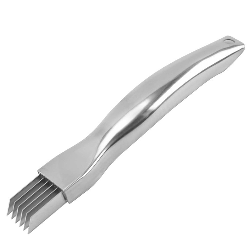 Extra Wide Stainless Steel Vegetable Chopper, 6-Blade Scallion Cutter Shredder for Onions Carrots Ginger, Multi Funct... - Image 4