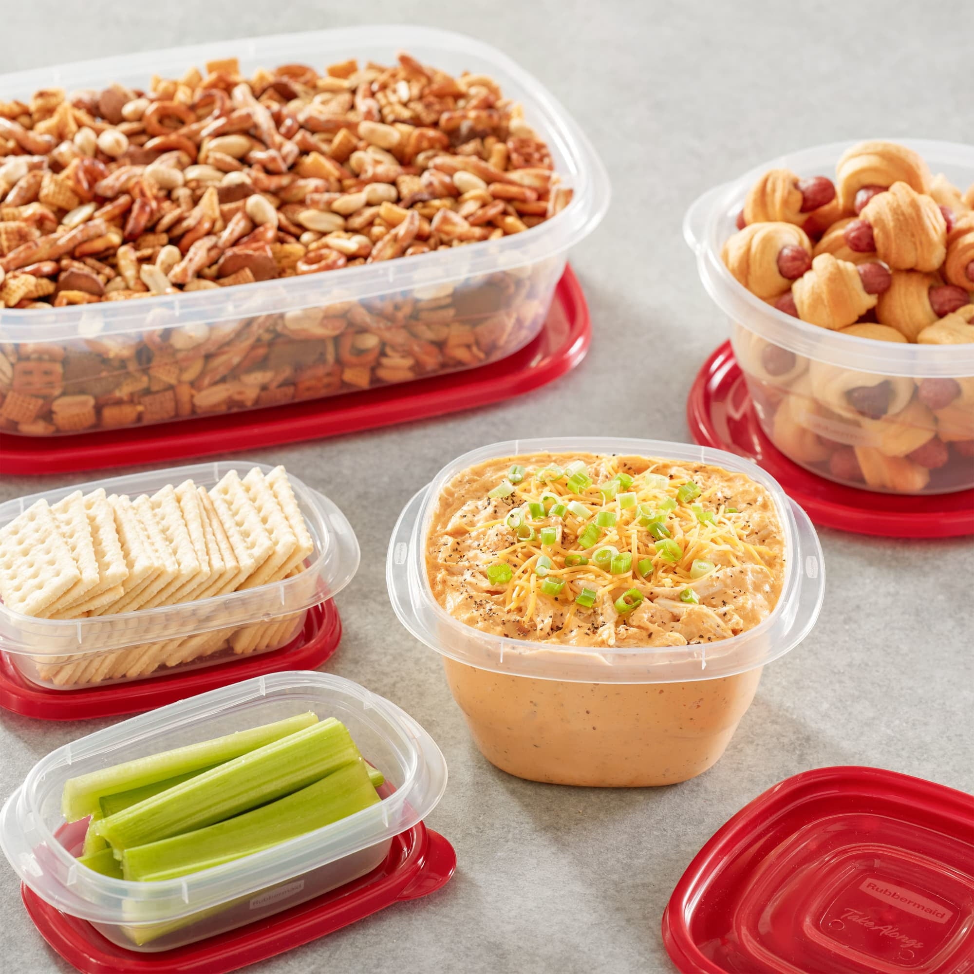 TakeAlongs Square Food Storage Containers, Ruby Red, 10 pack - Image 6