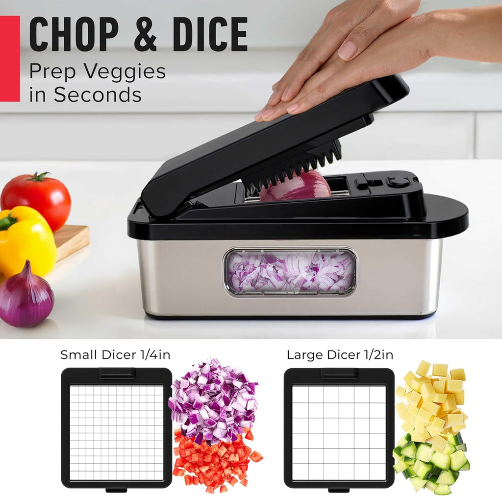 10-in-1 Vegetable Chopper with 8 Stainless Steel Blades, Multi Kitchen Slicer and Dicer for Fast Meal Prep - Image 4