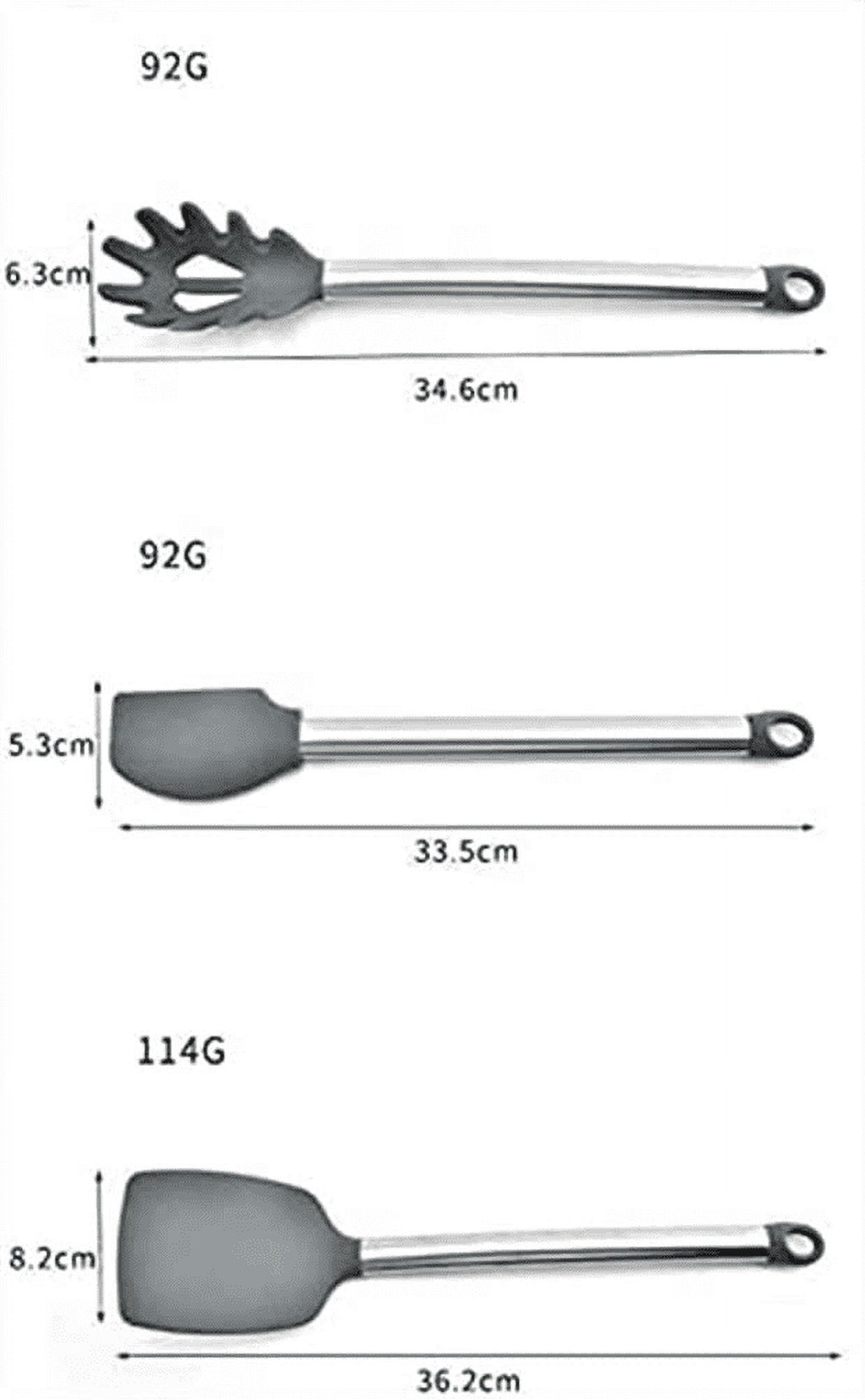 Silicone Kitchen Cooking Utensil Set, 11 Pieces Stainless Steel Silicone Kitchen Utensils Set, BPA Free Non-Toxic Sil... - Image 2