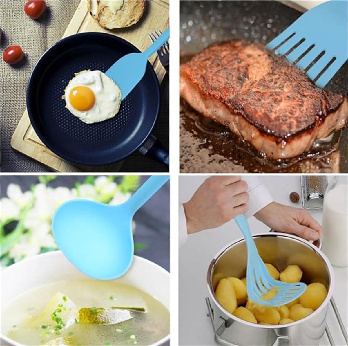 5 Pcs Food Grade Silicone Cooking Utensils,Basic Cooking Kitchen Utensils Set,Dishwasher safe Utensils Set,Heat Resis... - Image 5