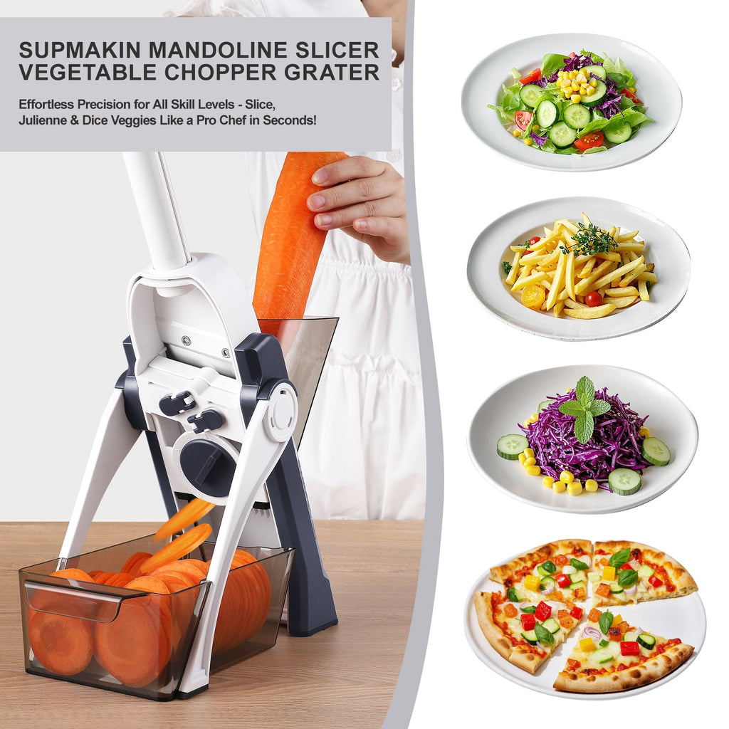 Mandoline Slicer, Vegetable Chopper & Grater - Safe & Effortless Vegetable Slicer, Dicer, Shredder, and Julienne Tool... - Image 2