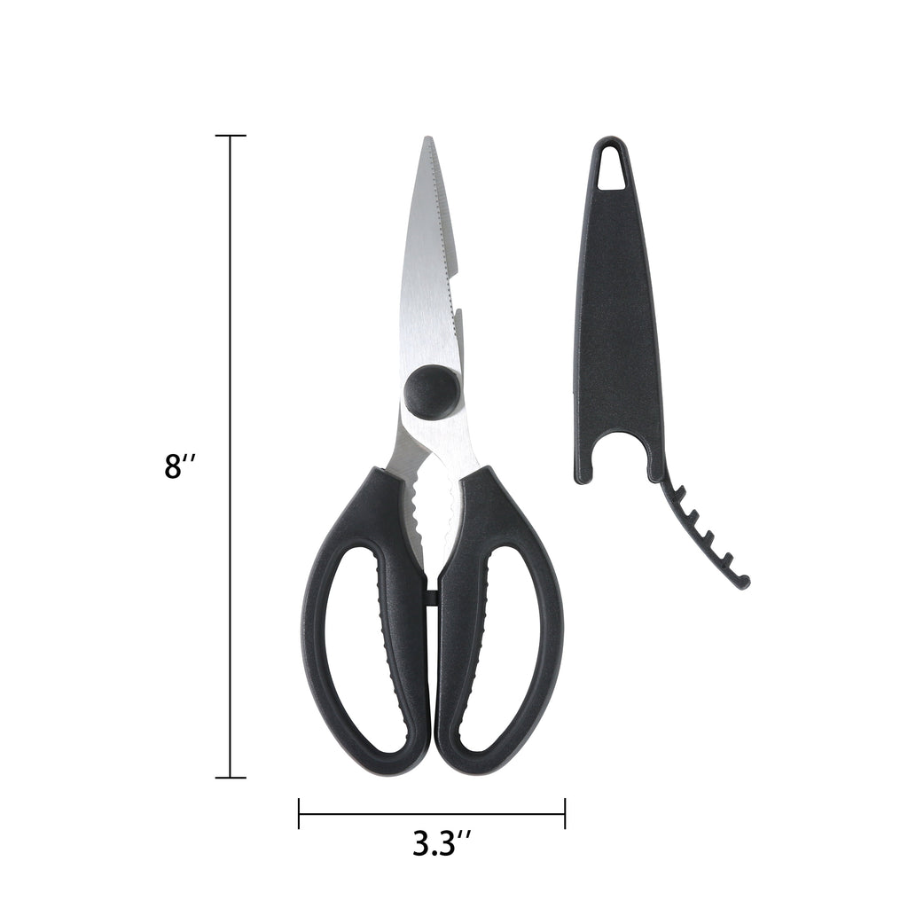 Black Handle Stainless Steel Multi-Purpose Kitchen Shears with Black Grip 1 Each - Image 6