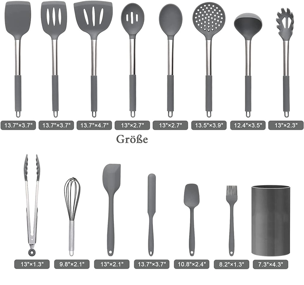 Kitchen Utensils Set for Professional Chefs, Heat Resistant Non-scratch Tools, Easy to Clean BPA Free Food Grade Sili... - Image 2