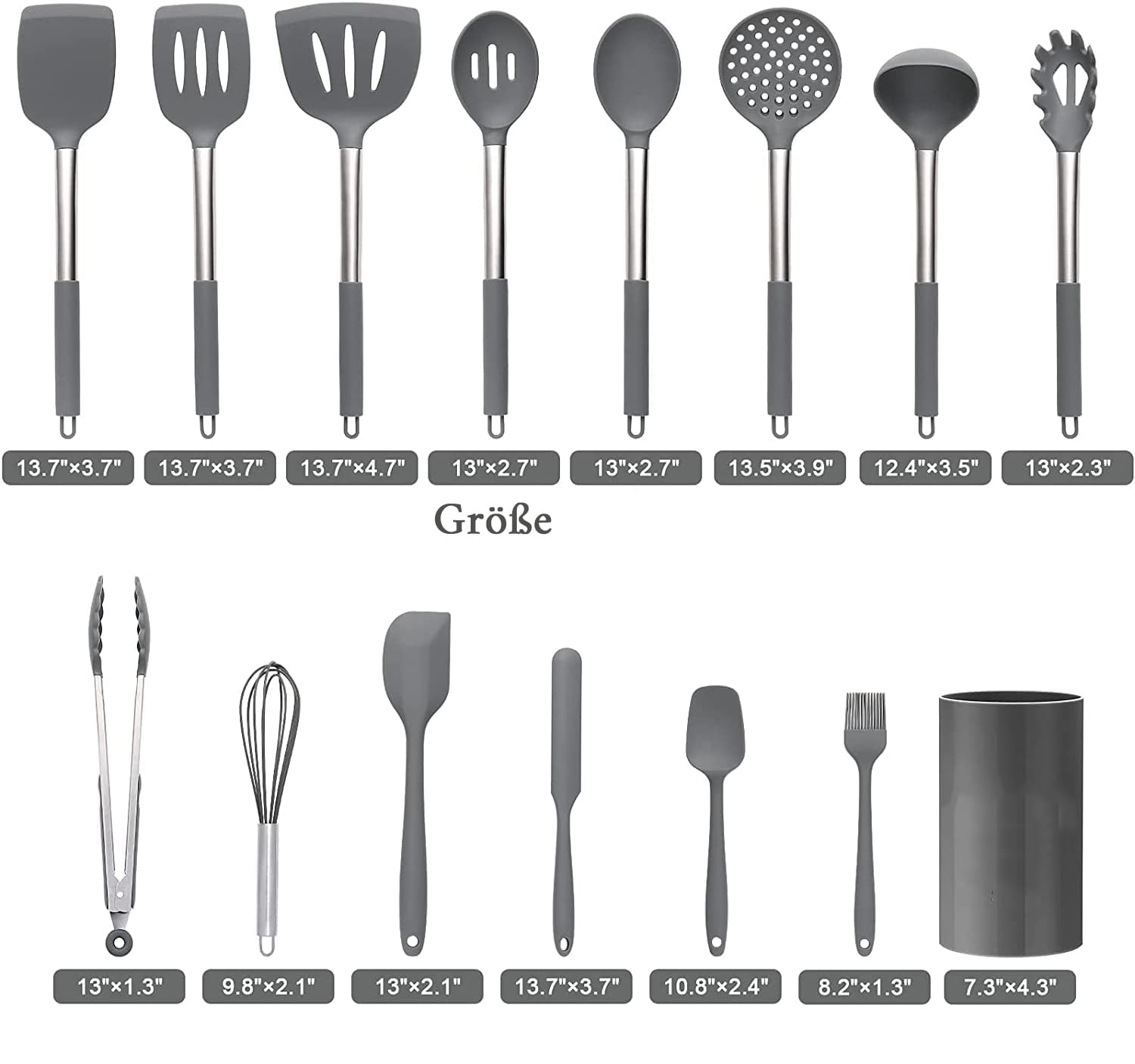 Kitchen Utensils Set for Professional Chefs, Heat Resistant Non-scratch Tools, Easy to Clean BPA Free Food Grade Sili... - Image 2