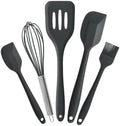 5Pcs/Set Silicone Kitchen Utensil Set - Heat Resistant Spatulas, Whisk, Brush,Scraper -Cooking Tools