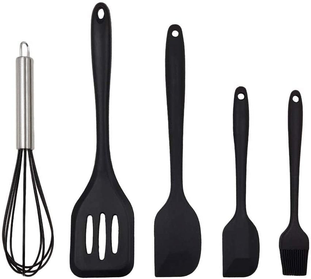 5Pcs Silicone Cooking Utensil Sets, Nonstick Cooking Utensil Resistant Silicone Cooking Utensils Set