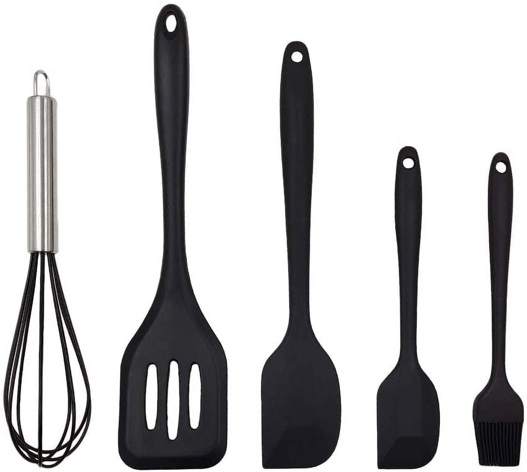 5Pcs Silicone Cooking Utensil Sets, Nonstick Cooking Utensil Resistant Silicone Cooking Utensils Set