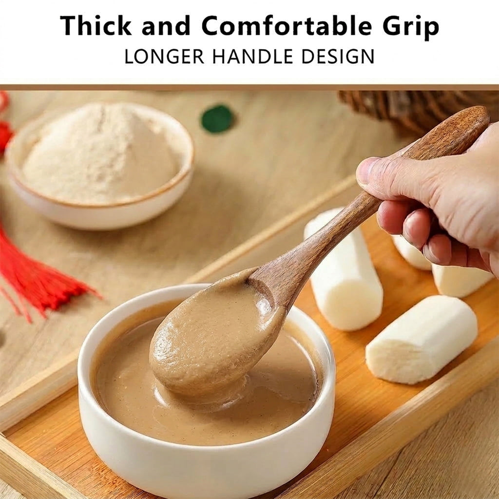 GPED Wooden Spoons for Cooking, 10 PCS Teak Wood Cooking Utensil Set, Wooden Kitchen Utensils for Nonstick Pans & Cookware, Spoons and Spatu - Image 2
