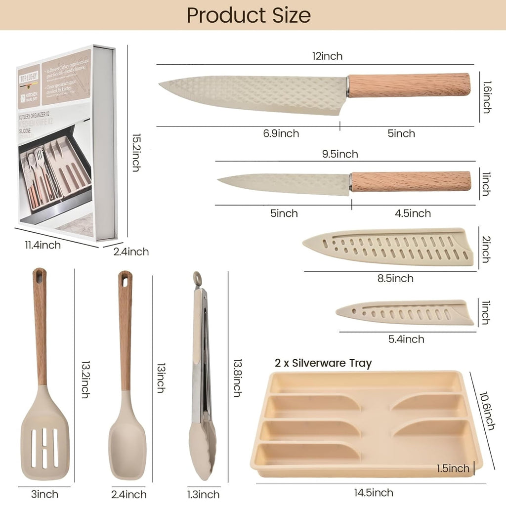 In-Drawer Kitchen Utensils Set, 7 Piece Cooking Utensils Set with Drawer Organizer Set of 2, Tray Drawer Dividers Kitchen Drawer Organizers - Image 6