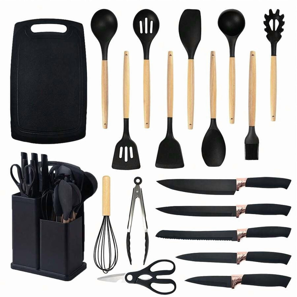 19pcs Kitchen Utensils Set, Silicone Cooking Utensils With Holder, Contains 2-Pcs Spatulas, 4-Pcs Spoons, 8-Pcs Heat-... - Image 3