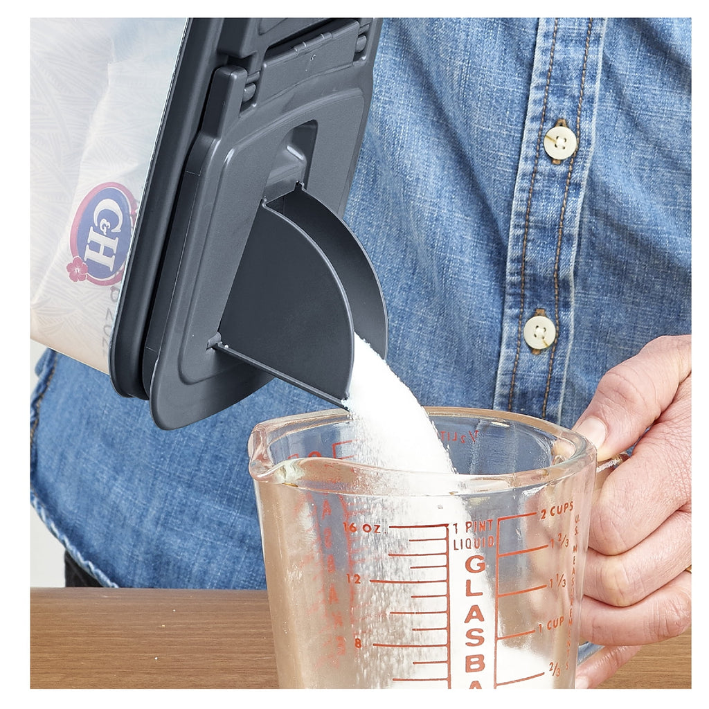 3.5 QT Plastic Food Dispenser, Clear with Gray Lid (1 Each) 7.5" L x 3.75" W x 9.25" H, Designed to Help with Kitchen... - Image 4